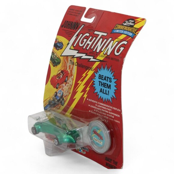 Johnny Lightning Limited Edition Commemorative Green Die-Cast Racing Car With L. - Picture 7 of 9